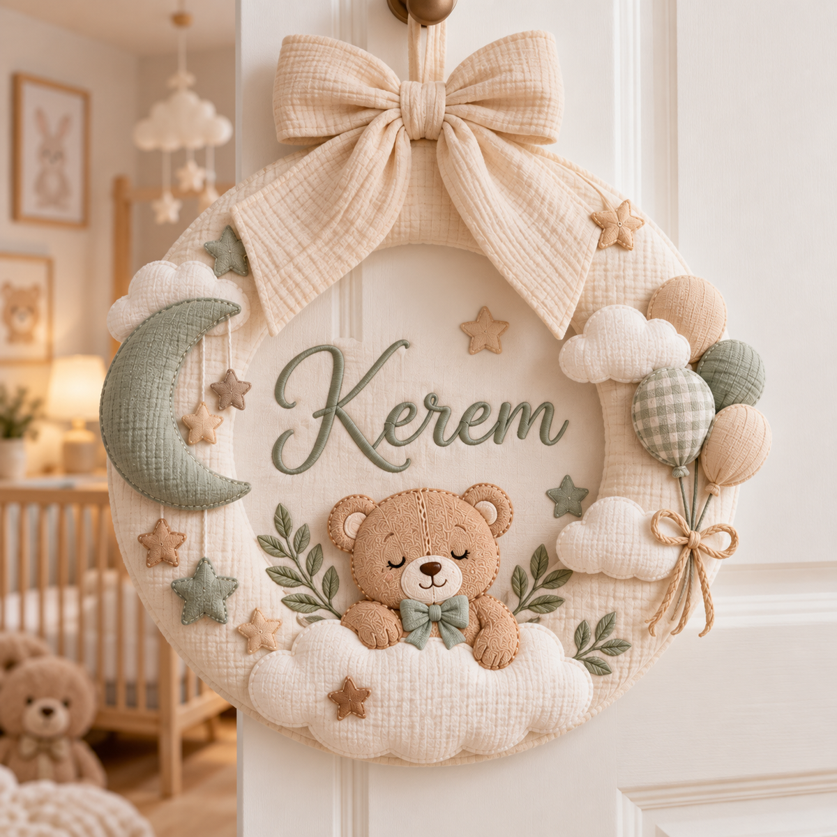 İsimli Bebek Odası Kapı Süsü
